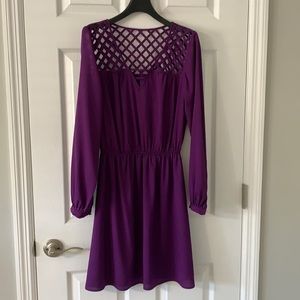 Gianni Bini Purple Long-Sleeve Dress